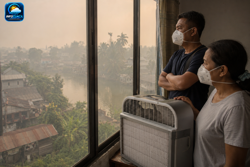 Kabut asap akibat kebakaran hutan dan lahan (karhutla) yang menyelimuti wilayah Kalimantan